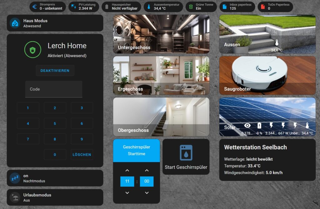Home Assistant Anleitung - Dashboard