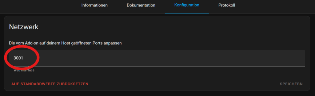 Uptime Kuma in Home Assistant - Port Konfiguration