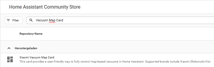 Roborock Vacuum Map Card